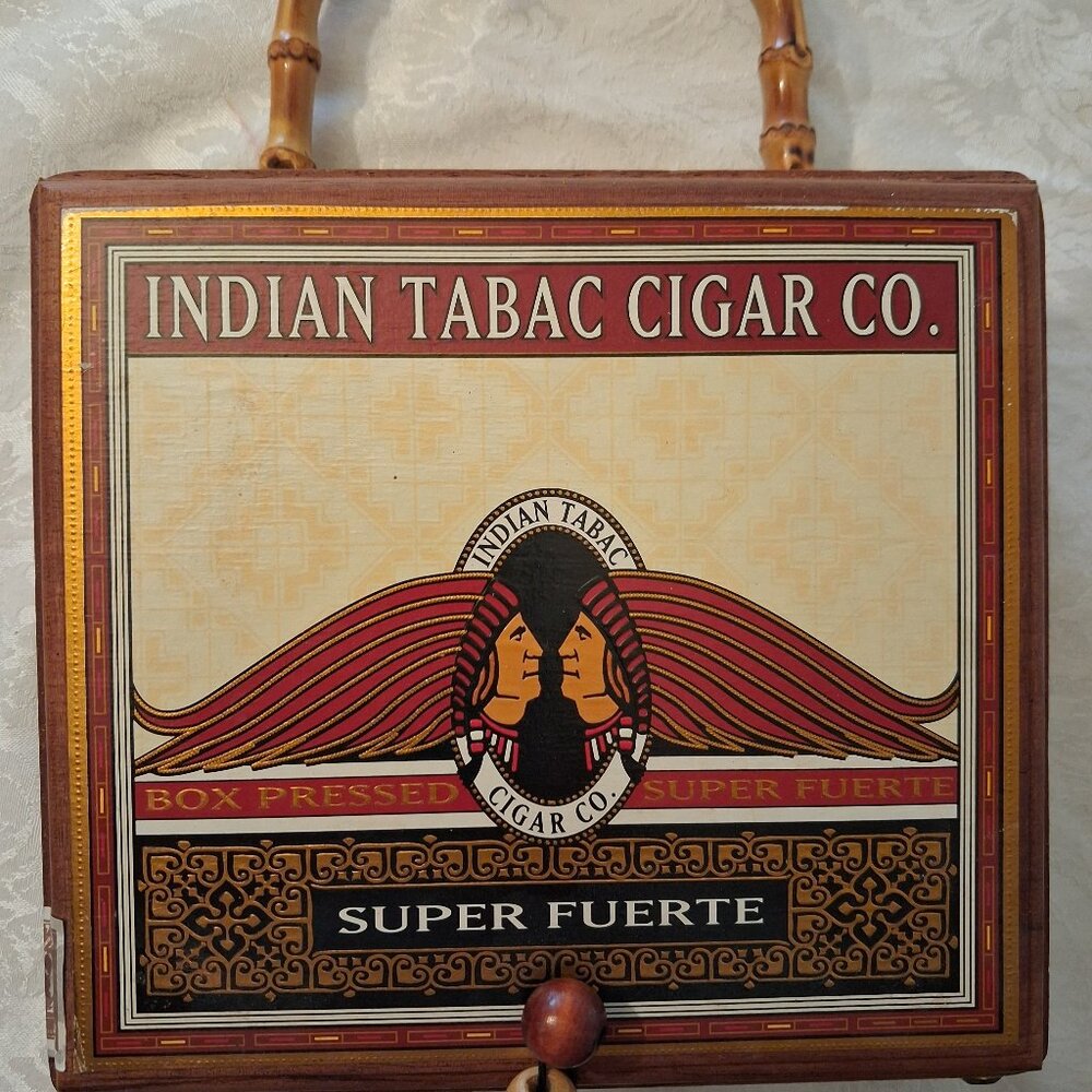 Vintage Genuine wood Cigar Box handbag